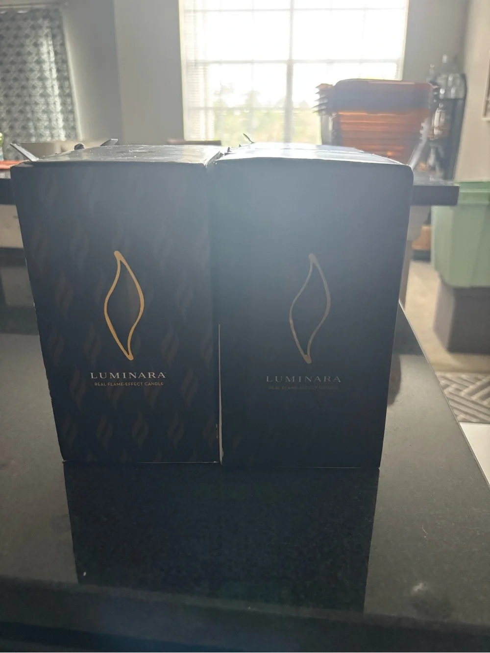 Luminara Basket-Weave LED Pillar Candle Set